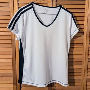 Made For Life Women's L Sweat Wicking White Jersey‎ Sport Golf T Shirt